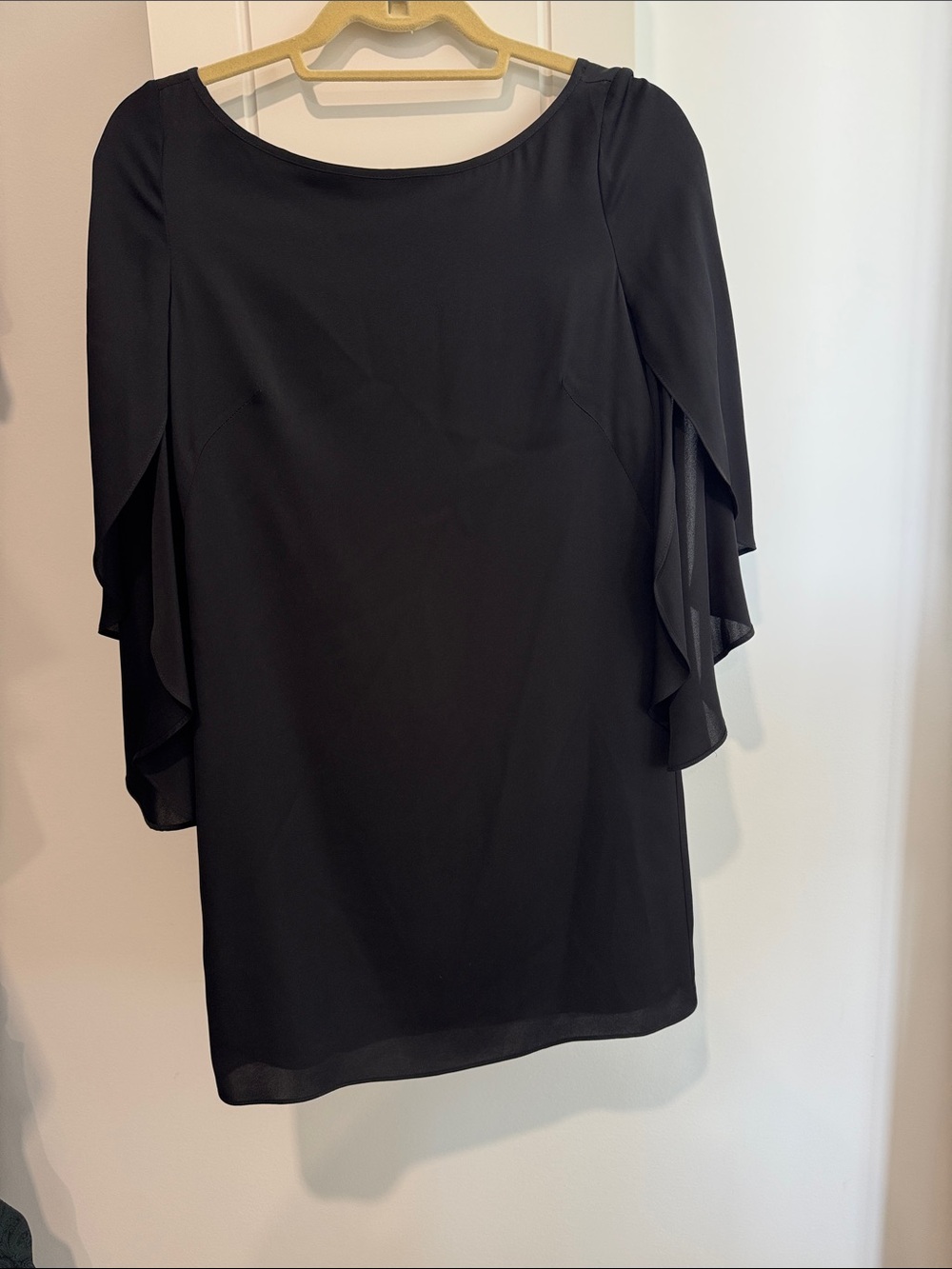 Milly Black Flutter Sleeve Dress